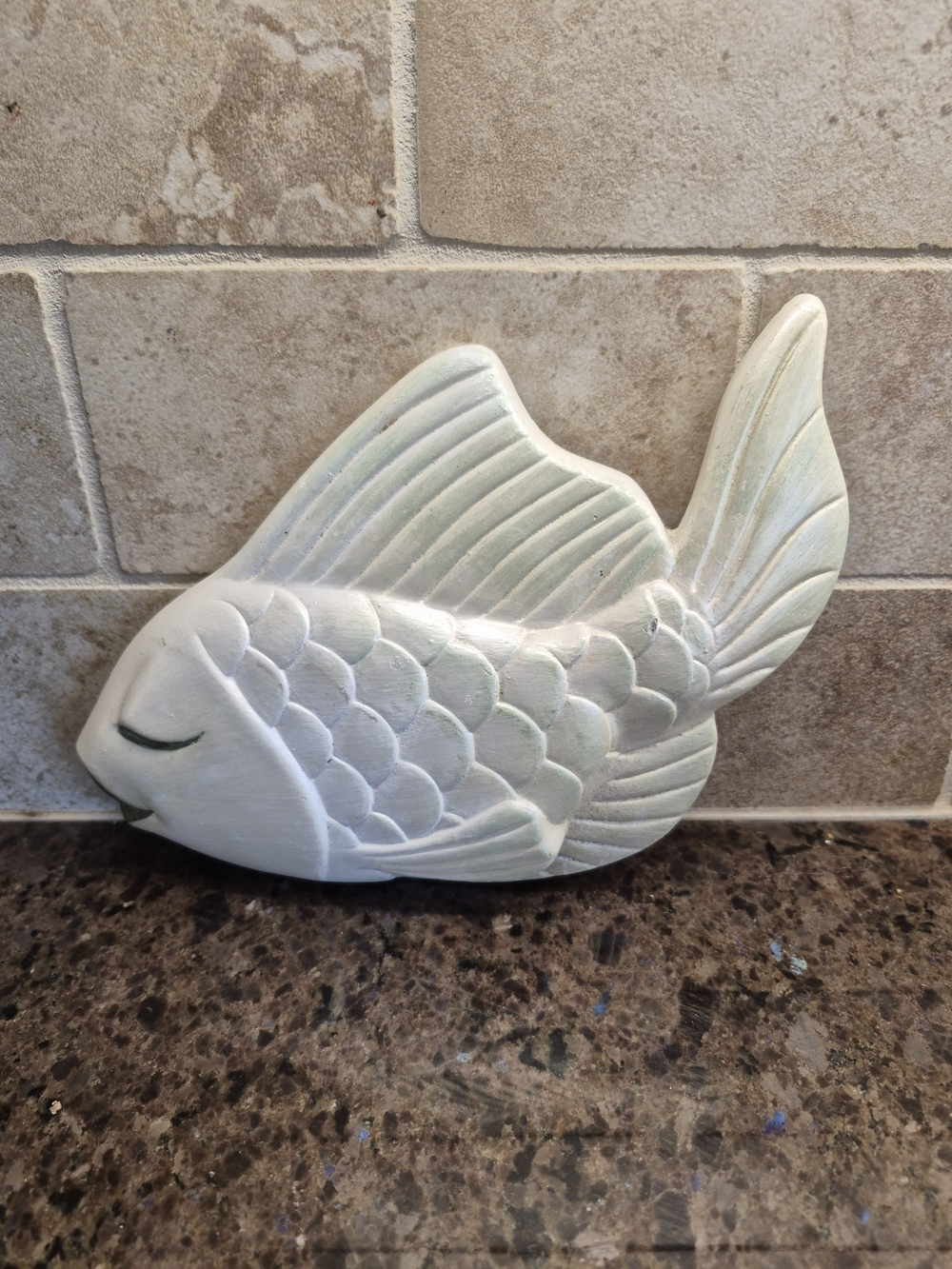 Vintage Miller Studio Chalkware Fish Retro Wall Decor Bathroom 1960s